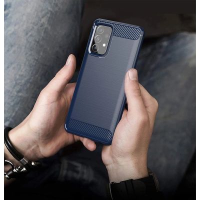 6. Carbon Case Flexible Cover TPU Case for Samsung Galaxy A72 4G blue
