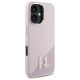 4. Karl Lagerfeld Silicone Shadow Metal Initial MagSafe iPhone 16 Case - Pink