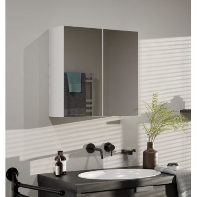 5. POLA BATHROOM CABINET 2 DOORS MIRROR WHITE