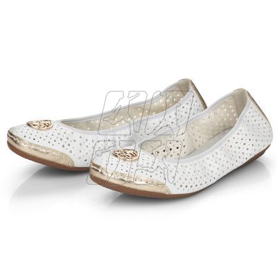 9. Rieker W RKR516 openwork ballerinas white