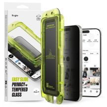 Ringke Easy Slide 2-pack Privacy Glass for iPhone 17 - Black