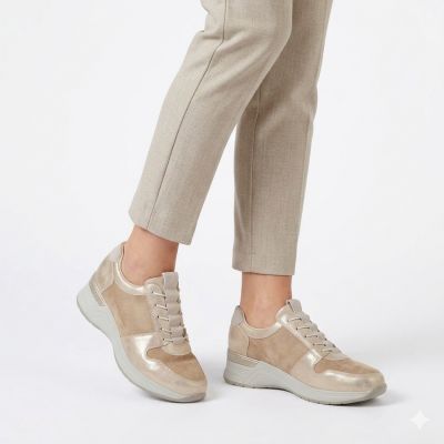 5. Women's sports shoes classic gold M.Daszyński MR24129
