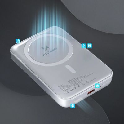 9. Wozinsky WRW349YWS 10000 mAh Magnetic Power Bank - White