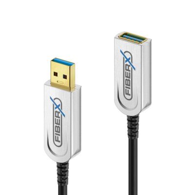 2. FiberX FX-I650-010 USB Cable USB 3.2 Gen 1 (3.1 Gen 1) 10m USB A 10 Gbit/s 4.5 W Black, Silver