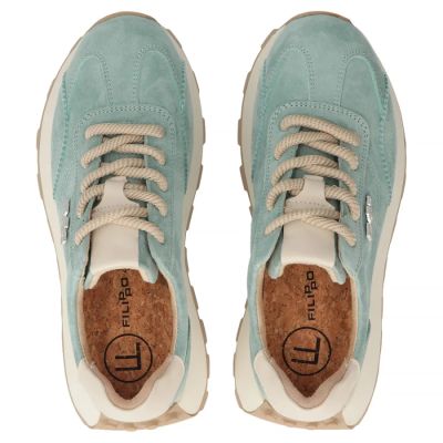 6. Leather platform sneakers in green Filippo DP7498