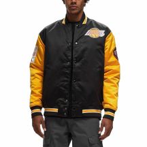 Mitchell & Ness NBA Los Angeles Lakers Primetime Heavyweight Satin Jacket Vintage Logo Lakers JK8453-LALBLCK