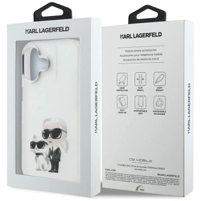 8. Karl Lagerfeld IML Aquarelle Karl & Choupette & Logo iPhone 16 Case - White