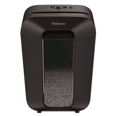 6. Fellowes LX70 paper shredder, 4407501 black, 18 liters, Shreds up to 11 A4 sheets (70g) at a time into 4×40 mm (P-4/T-4) particles, Safety Lock