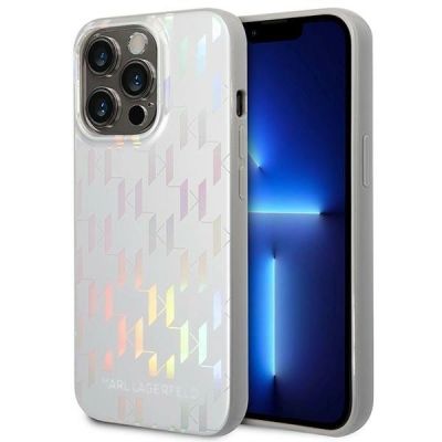 Karl Lagerfeld Karl Lagerfeld Monogram Iridescent case for iPhone 14 Pro - silver