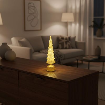 12. DECORATIVE CHRISTMAS TREE GOLD LED 7 CROWNS WARM WHITE 40CM