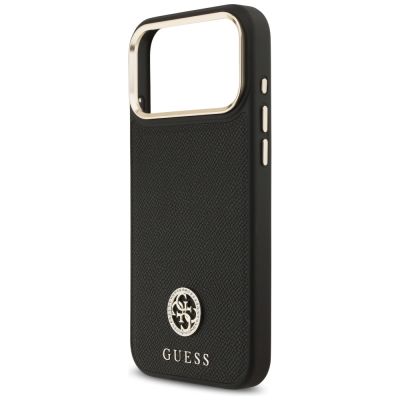 6. Guess Grained Strass Logo MagSafe case for iPhone 17 Pro Max - black