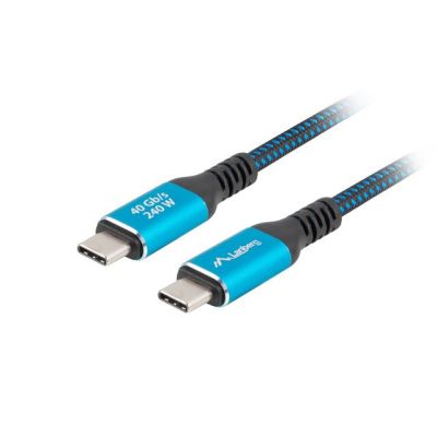 2. LANBERG USB-C CABLE M/M USB4 0.5M 240W 8K 60HZ BLACK-BLUE