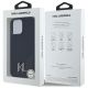 9. Karl Lagerfeld Silicone Shadow Metal Initial MagSafe Case for iPhone 15 Pro Max Black