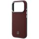 6. Mercedes Leather Semi Wrap Wood Effect MagSafe Case for iPhone 17 Pro - Red