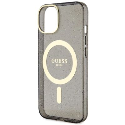 6. Guess GUHMP14MHCMCGK iPhone 14 Plus 6.7" black/black hardcase Glitter Gold MagSafe