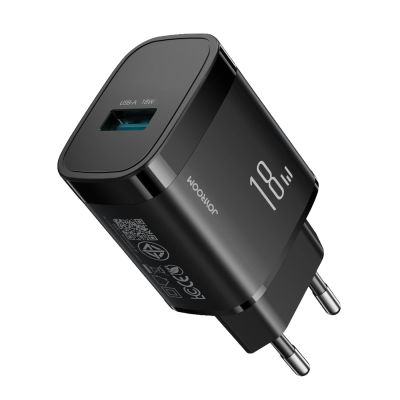 3. Joyroom JR-TF4 18W wall charger with 3A USB-A - USB-C 1m cable - black