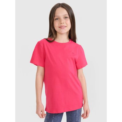 Regular plain girls' T-shirt 4F 4FJWSS25TTSHF2177-55S