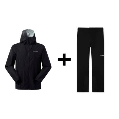 Berghaus Deluge Pro 3.0 Jacket Size M Black + Berghaus HILLWALKER OVRTRS AM BLK/BLK Size M