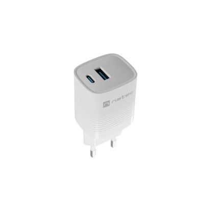 9. NATEC CHARGER RIBERA GAN 1X USB-A + 1X USB-C 30W WHITE NUC-2140