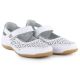 2. Women's leather openwork shoes with Velcro, white Jezzi 9763