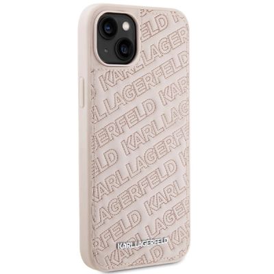 4. Karl Lagerfeld Quilted K Pattern case for iPhone 15 Plus / 14 Plus - pink