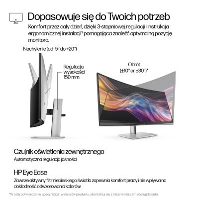 7. HP LED Monitor 37.5” S7 Pro 738pu (8K167AA) Curved IPS WQHD+ HDR400 RJ-45 ThunderBolt 4