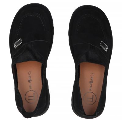 5. Women's leather moccasins with elastic band, black Filippo DP7947