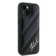4. Karl Lagerfeld Diagonal Quilted Script case for iPhone 15 Plus / 14 Plus - black