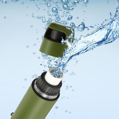 3. Extralink PURISOO+ BOTTLE WITH FILTER SYSTEM WITH PUMP 400ML UF + ACF FILTER Water filter bottle 0.4 l Green, Olive