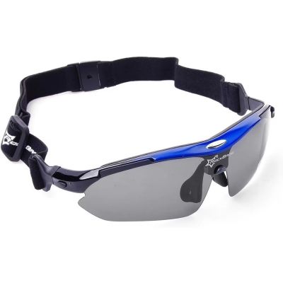 3. Rockbros 10007 Polarized Cycling Glasses - Black and Blue