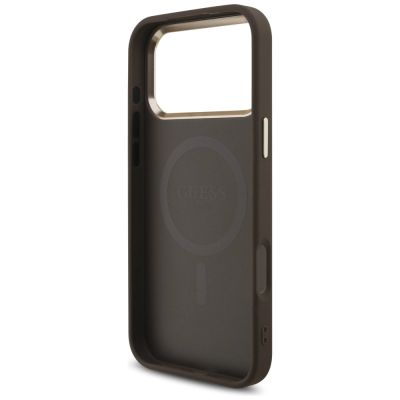7. Guess 4G Triangle Logo MagSafe Case for iPhone 17 Pro Max / 18 Pro Max - Brown