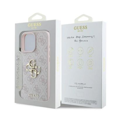 8. Guess 4G Big Logo Case for iPhone 16 Pro Max - Pink