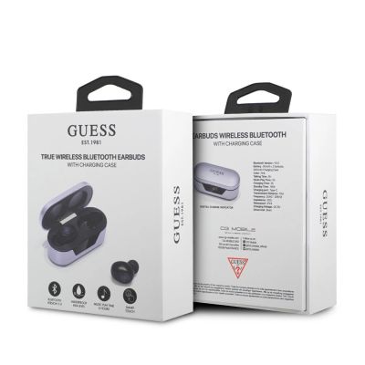 5. Guess GUTWST31EU TWS Bluetooth headphones + docking station purple/purple