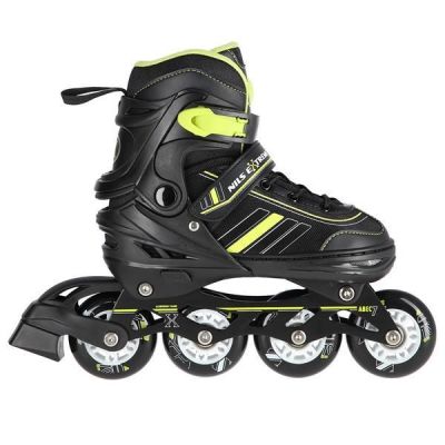 2. NILS EXTREME NH18191 2IN1 ROLLER SKATES BLACK-LIME SIZE L (39-43) WITH REPLACEABLE HOCKEY BLADE