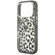 6. Guess IML Leopard Glitter Triangle Logo MagSafe Case for iPhone 17 Pro / 18 Pro - Black