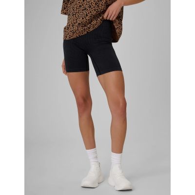 3. Women's ribbed knit short leggings 4F 4FRSS26TSTIF042-20S