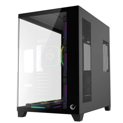4. RAMPAGE PC Case with Tempered Glass SEALITE 7X ARGB PWM Fan BLACK