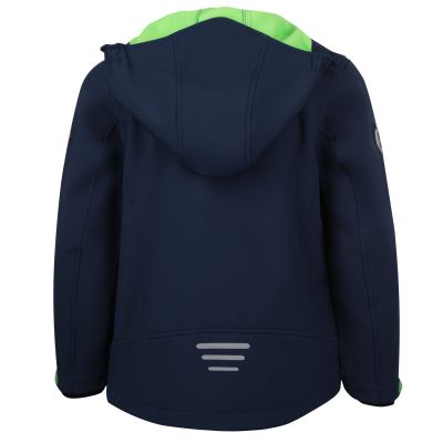 2. TrollKids Kids Trollfjord Jacket navy/light green softshell jacket with reflective elements (161-120)