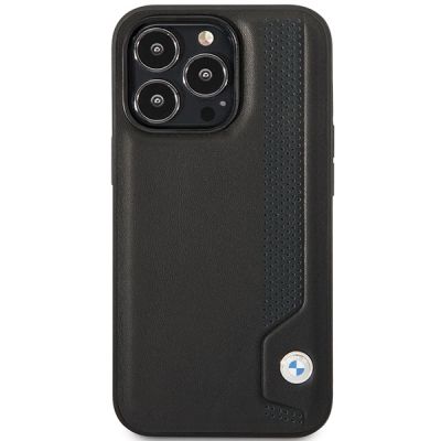 3. Case BMW BMHCP14L22RBDK iPhone 14 Pro 6.1" black/black hardcase Leather Blue Dots