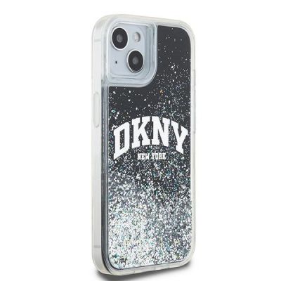4. DKNY Liquid Glitter Big Logo Case for iPhone 15 / 14 / 13 - Black