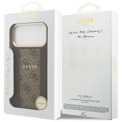 8. Guess 4G Stripe MagSafe case for iPhone 17 Pro Max - brown