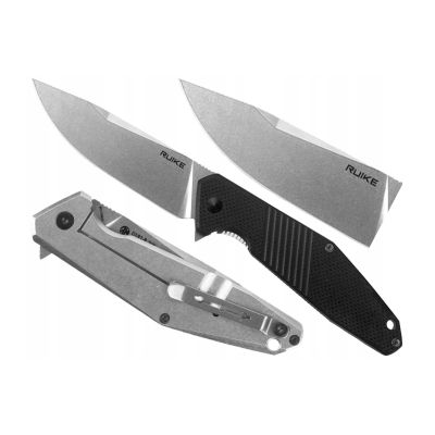 Ruike EDC everyday use folding knife black flipper steel - D191-B