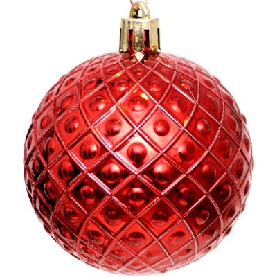 46. DECORATIVE PLASTIC BALL 6CM SET 35 PCS RED