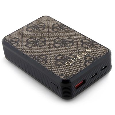 3. Guess Powerbank 18W GUPB10DP4GEGW 10000mAh brown/brown 4G Leather Metal Logo