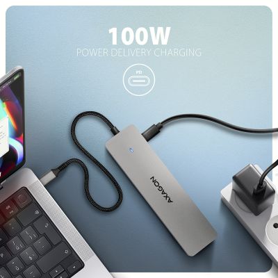 14. Axagon HMC-7HX2 USB Hub USB 3.2 Gen 1 (3.1 Gen 1) Type-C Gray
