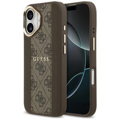 Guess 4G Stripe MagSafe case for iPhone 17 - brown