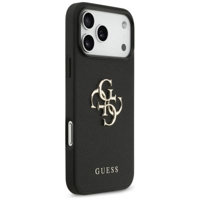 4. Guess Grained Big 4G & Classic Logo case for iPhone 17 Pro Max - black