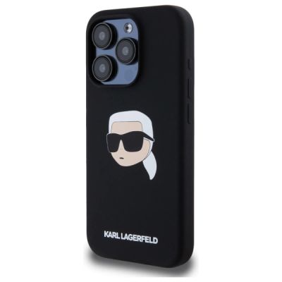 2. Karl Lagerfeld KLHMP15LSKHPPLK iPhone 15 Pro 6.1" black/black hardcase Silicone Karl Head Print MagSafe