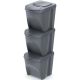 4. GARBAGE BINS 25 L SORTIBOX SET 3 PCS GREY STONE
