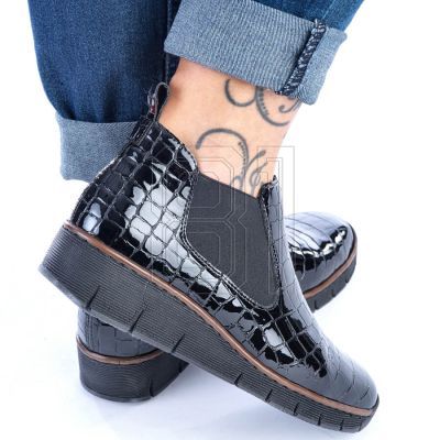 45. Rieker W R474 snakeskin leather ankle boots black